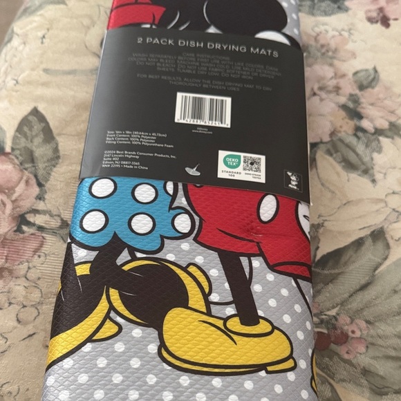 Disney Mickey Mouse Gray and Black Dish Mats - Picture 3 of 3